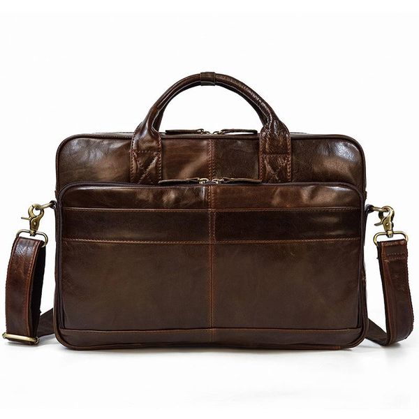 

briefcases disnoci retro genuine leather men's briefcase business handbag men shoulder messenger bag lapmale tote