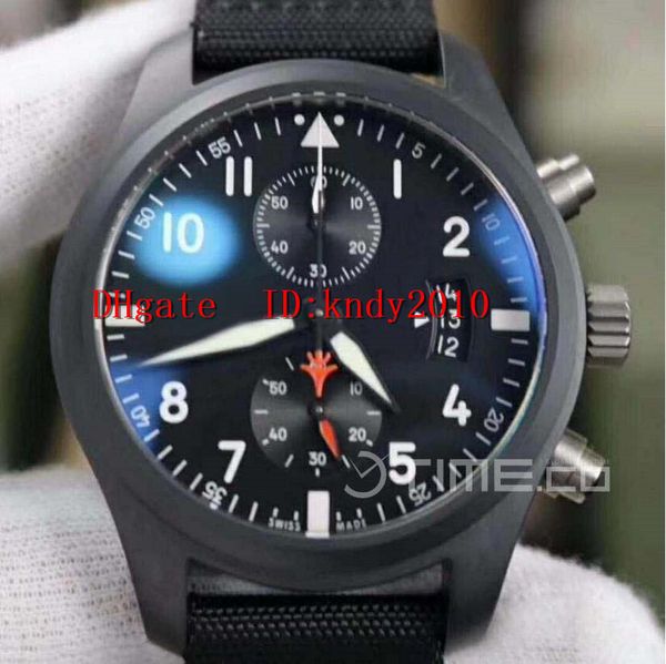 

Top Pilot Chronograph IW388001 Male Wristwatch Ceramic Case Edition Black Dial Sapphire Crystal Water Resistant A7750 Mechanical watch
