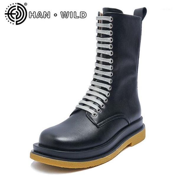 

genuine leather women platform ankle boots with side zipper summer spring breathable boots women motorcycle shoes1, Black