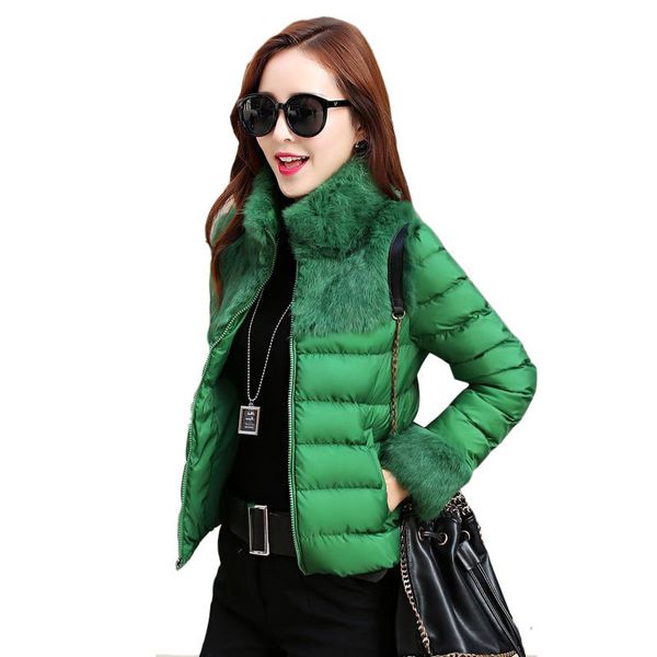 

female winter down cotton coat 2021 new short sweet fashion loose cotton-padded coats ladies parka plus size outwear r523 klfy, Black