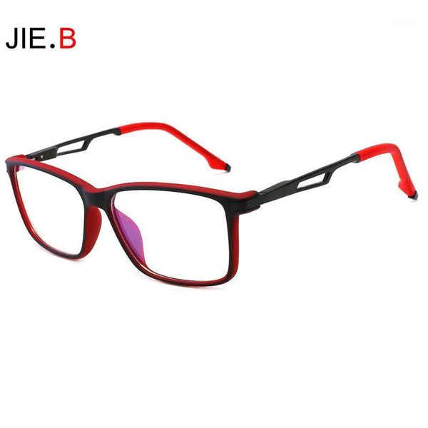 

men's anti-blue light shading glasses uv400 computer aluminum leg glasses, tr90 frame flat lens1, Black