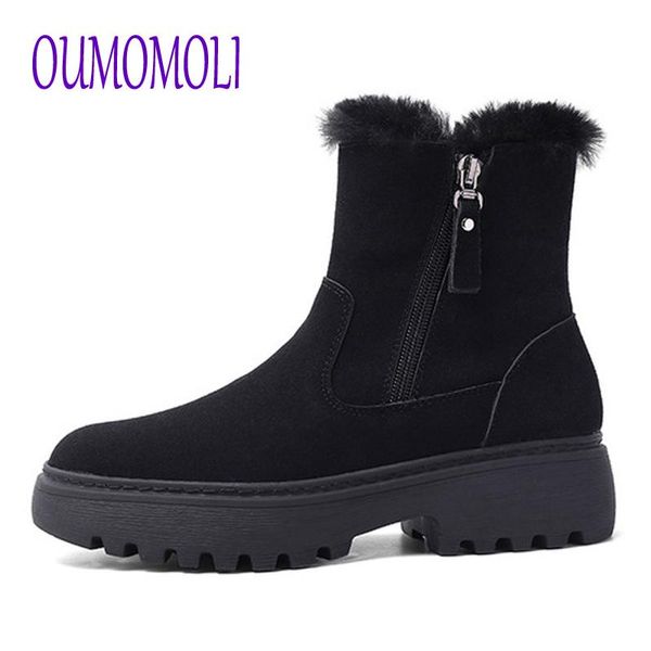 

женщины сапоги зимние замшевые сапоги теплый меховой женской обуви сплошной плюшевых снег плюс размер 34-43 v397, Black