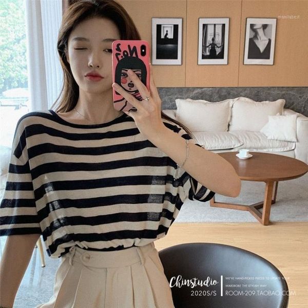 

women sweaters 2020 autumn winter vintage stripe slim pullover knitted clothes lady soft warm long sleeve loose sweater1, White;black