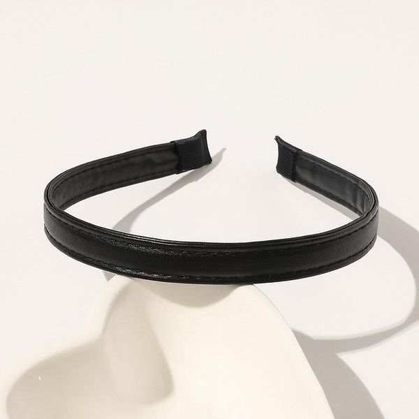 

women headband solid color pu leather thin edge hair hoop stretch turban female make up washing face head band hair accessories q bbypek