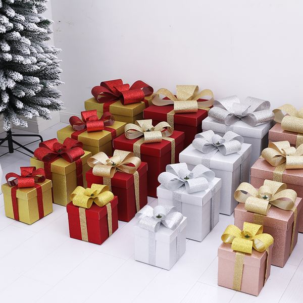 

gift frosted box gold powder props paper shop window setting ornaments