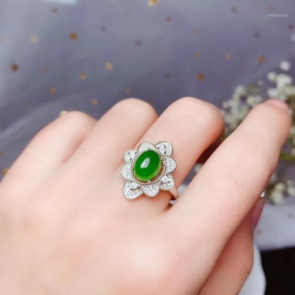 

colife jewelry chinese style jasper ring 6*8mm natural jasper silver ring fashion 925 silver gemstone for woman1, Golden;silver