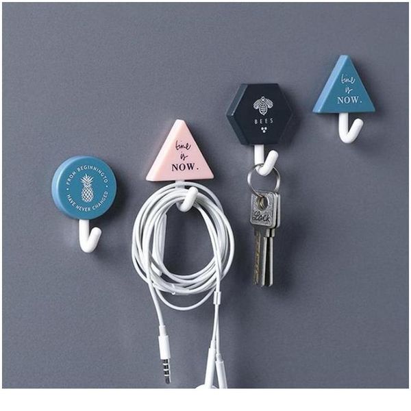 

three-piece set sticky hook modern simplicity nordic hook wall paste sticky hook shape small object hanger type sqcfac