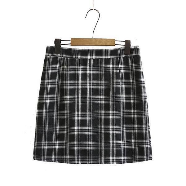

size xl-4xl plus elastic waistband mini-casual solid black students skirts i5bu