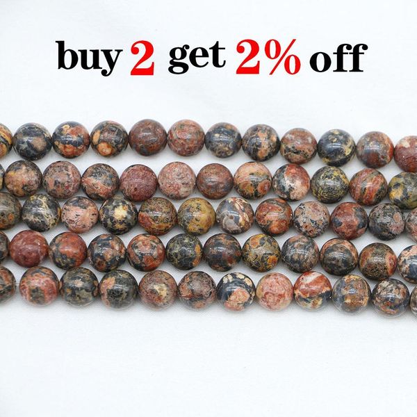 

1strand lot 4 6 8 10 12mm natural red leopard stone bead round loose bead spacer beads for jewelry making findings diy bracelet h bbylht, Silver