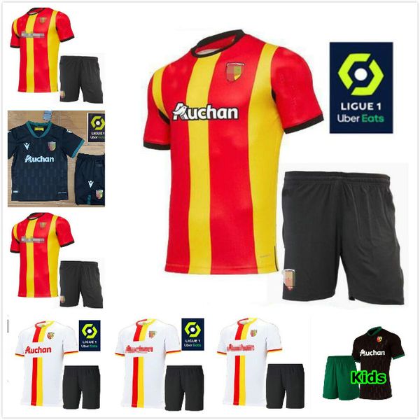 

2020 rc lens soccer jerseys maillot de foot fofana ganago kakuta gradit fortes perez 2020 2021 home away third men kids kit football shirt, Black;yellow