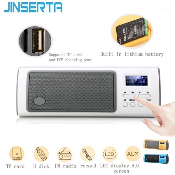 

portable speakers jinserta mini stereo multifunctional digital lcd with fm radio support tf card play and recorder1