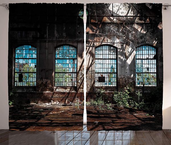 

industrial curtains industrial interior with tall old windows ruins hallway station shadow living room bedroom window drapes