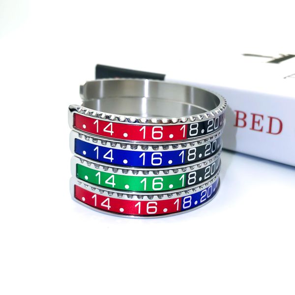 

fashion speedometer open adjust trend titanium steel bracelet men and women digital scale dial accessories bracelet, Golden;silver