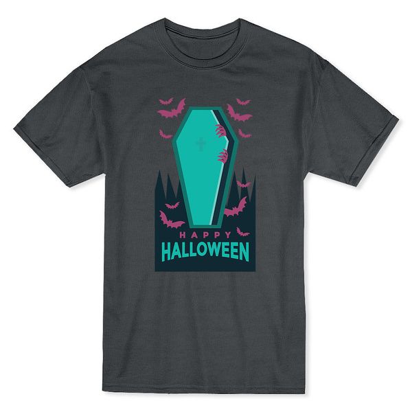 

happy halloween scary coffin cartoon men's dark heather t shirt short sleeve sale t shirt movie shirt sport hooded sweatshirt hoodie