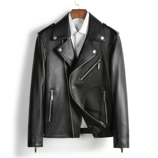 

2020 new style men trend handsome haining sheep leather motorcycle wear men's wallet motorcycle motorcycleleather jacket fashion ac1tf, Blue
