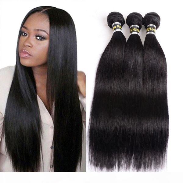 

peruvian virgin hair straight 3 bundles 100% unprocessed peruvian human hair weave bundles hair extensions 3pc lot natural black