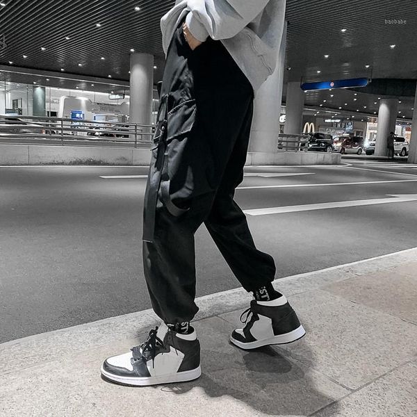 

black cargo pants men hip hop 2020 pants mens autumn harem pant streetwear harajuku jogger sweatpant trousers male1