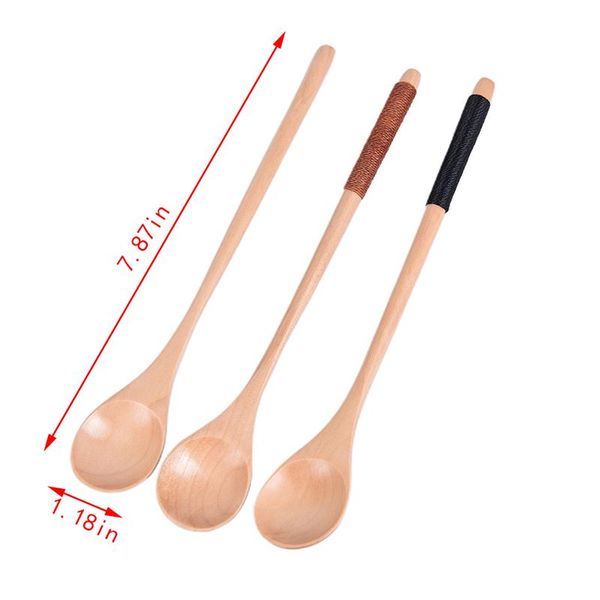 Colher de madeira colher de sopa de bambu colher de ch￡ de colher de cozinha para crian￧as para sopa de sopa de arroz cozinha utensil ferramenta h jllvwg