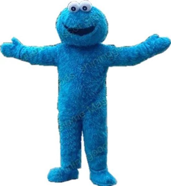 Alta qualidade sésamo rua elmo mascote azul cookie monstro mascote