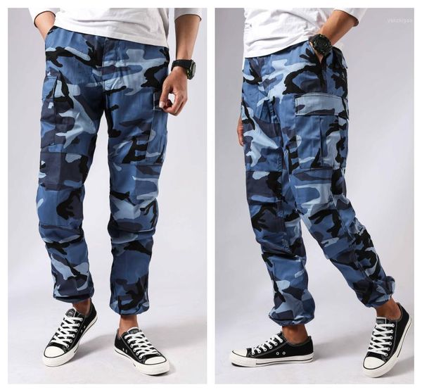 

mens army combat bdu pants work casual camouflage fashion cargo pants1, Black