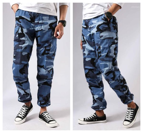 Pantaloni BDU da combattimento militare da uomo Pantaloni cargo moda mimetica casual da lavoro1