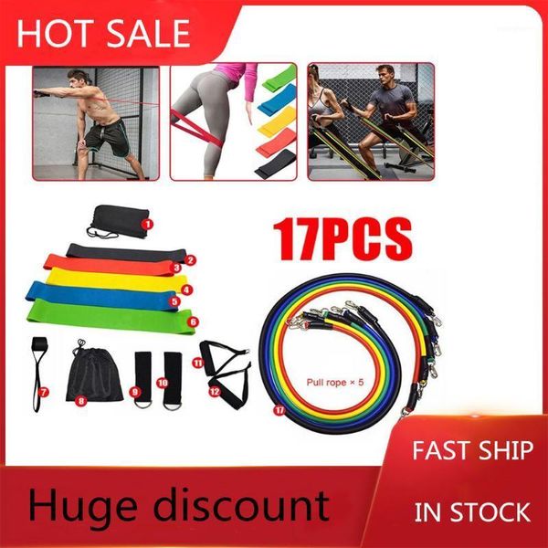 

resistance bands 17pcs multi-function sports rally suit yoga pull rope fitness training belt elastic exercise ring crossfit band1