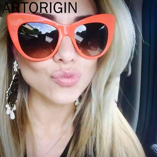 

sunglasses cat eye 2021 women gradient leopard eyewear vintage red shades retro brand designer drop, White;black