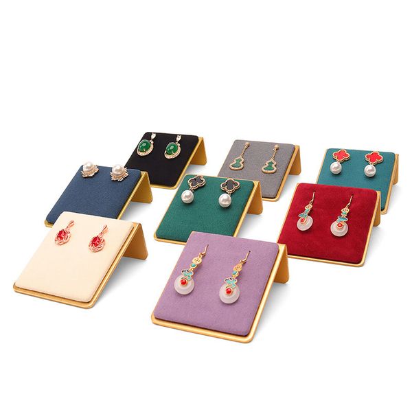 

metal jewelry earrings display stand creative microfiber earrings jewelry stand display window display props, Black
