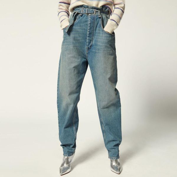 

high waist retro women jeans two colors available casual wild loose wide leg denim pants with sashes 1017, Blue
