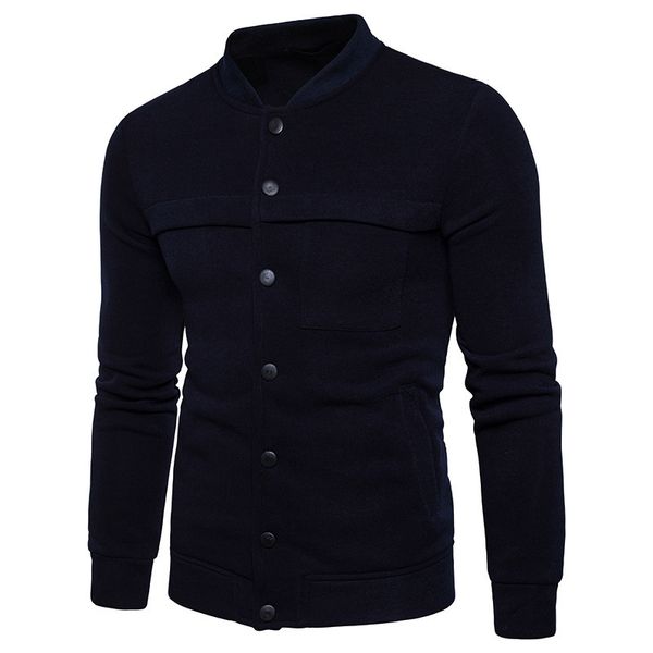 

brand men's stand collar solid color sweatshirts jackets youth cardigan for male sweatshirt kg-560, Black