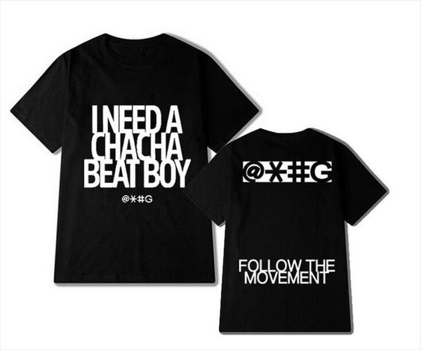 

kpop former 2pm jay park same i need a chacha beat boy printing t shirt for summer fashion o neck t, White