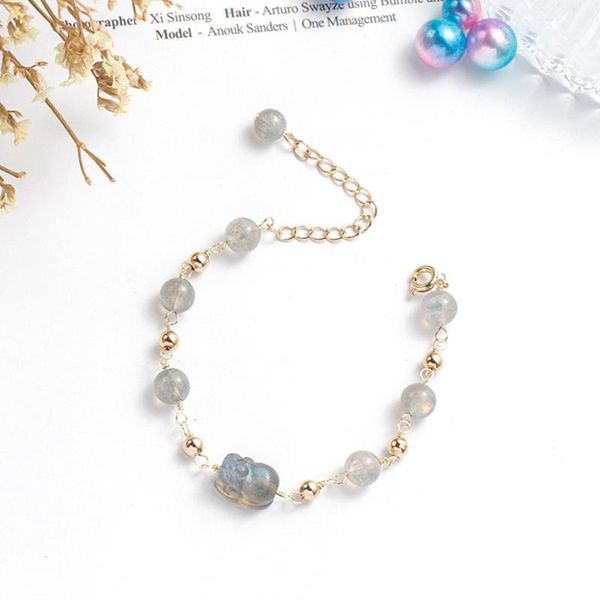 

natural crystal moonstone bracelet female design jewelry lucky constellation moonlight attractive women fine bracelets, Black