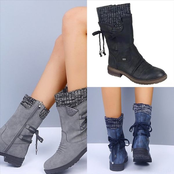 

8jsi women warm snow heels winter boots female fur plush insole ankle fall winter shoe boot for boots winter women shoes woman warm, Black