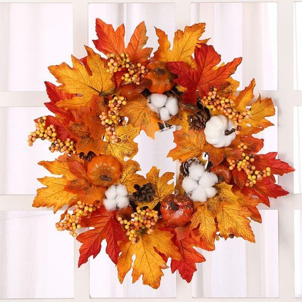 

artificial fall wreaths simulation fall wreath pendant garland for wedding holiday party door christmas home decor1