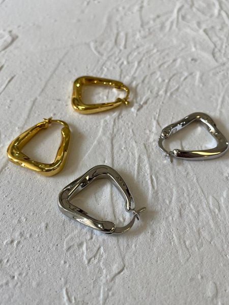 

rispada eh31960-h3 vintage irregular and elegant design earrings, Golden;silver