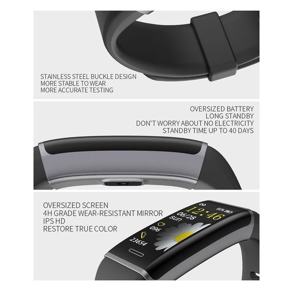 

wristband cb03, intelligent waterproof watch heart rate control anvip