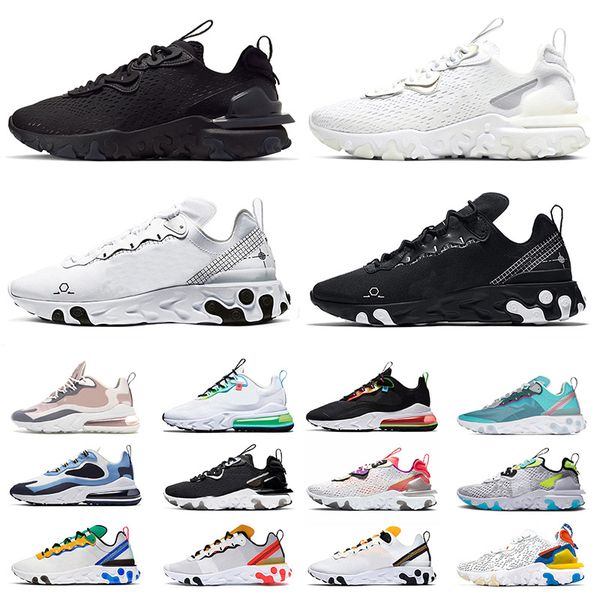 

react vision men women react element 55 87 running shoes worldwide schematic black white runners trainers sports sneakers size 36-45