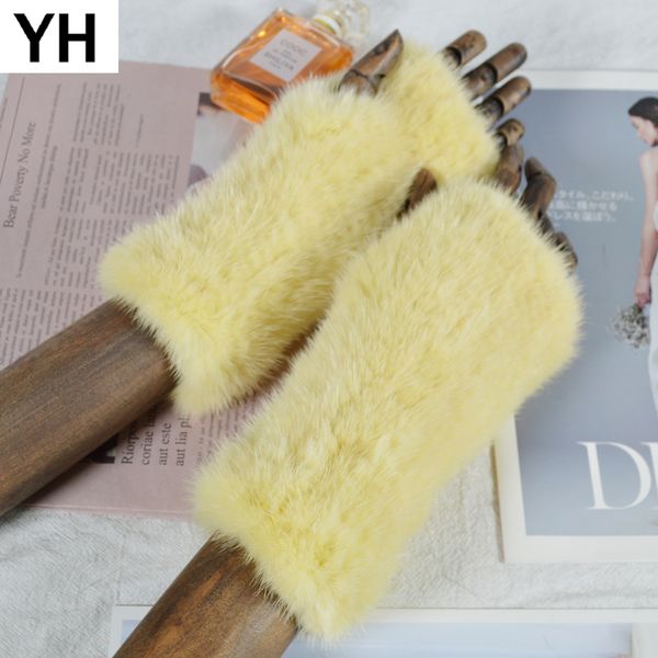 

women real mink fur gloves girls real knitted mink fur fingerless gloves lady winter quality real mink fur mittens 201021, Blue;gray