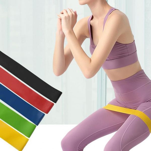 

yoga resistance rubber bands fitness elastic bands 0.4mm-1.1mm training fitness gum pilates sport execise workout equipment