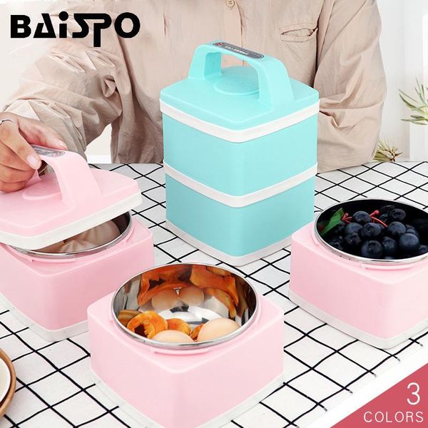 

baispo new1 2 3 слоя 304 из нержавеющей стали lunch box герметичные bento box большой емкости контейнеры для пищевых продуктов портативный и