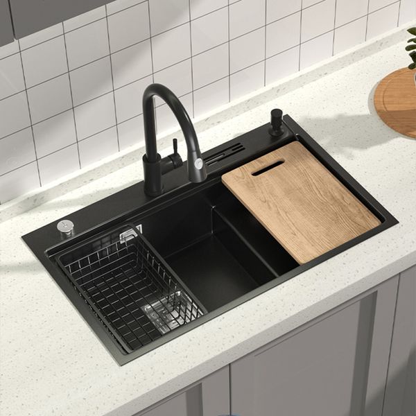 Steppated Design Küche Sink Kontrollierte Entwässerung der Arbeitsplatte TopMount Single Bowl 304 Edelstahlbecken für Home Fixture