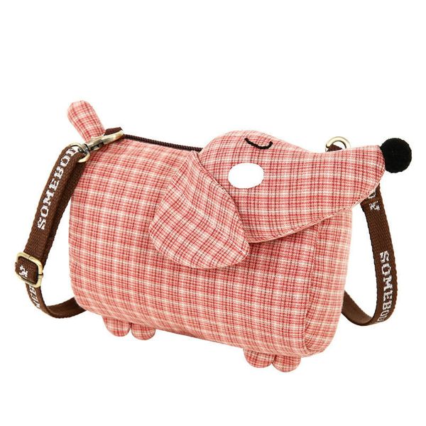 

women lovely casual lattice cloth coin purse cute phone messenger storage bag dachshund dog design girls small shoulder bags