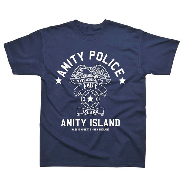 

new 2019 summer style t-shirt man print t-shirt hipster amity island police inspired by jaws make shirts sport hooded sweatshirt hoodie