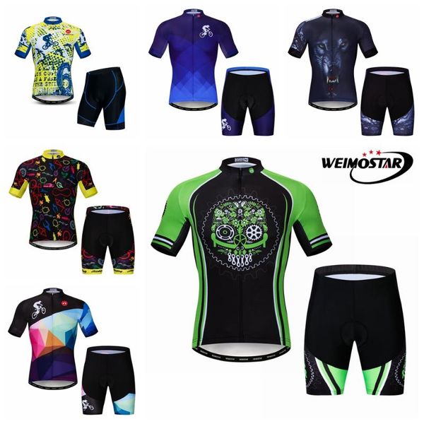 

racing sets 2021 cycling clothing men set summer bike breathable anti-uv bicycle wear/short sleeve jersey shorts, Black;blue