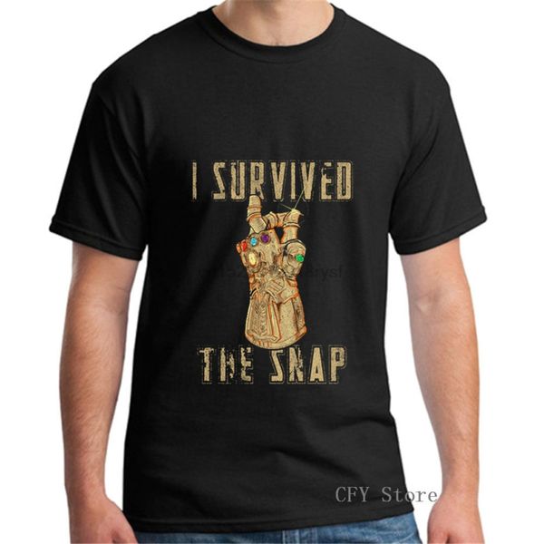

i survived the snap funny tshirt men 2020 new trendy black short sleeve casual homme cool t shirt sport hooded sweatshirt hoodie
