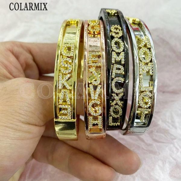 

3 Pieces Trendy Slide letters bangles DIY Customs name bangles choose letters Gift ,present for women jewelry fashion, Black