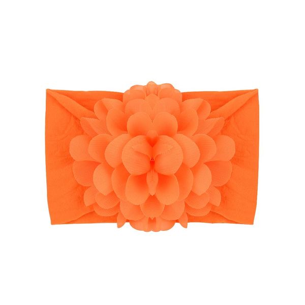 

16 colors new baby girl big chiffon flower children headband turban headwear stretchy nylon flower wide hair bands accessories q bbyskj
