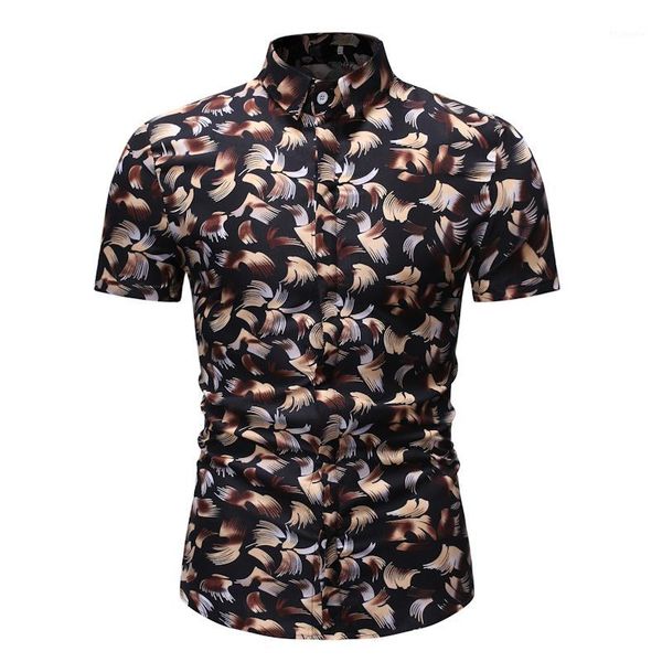 

black floral hawaii shirt 2019 summer fashion mens hawaiian shirt slim fit short sleeve men holiday party camisa hawaiana1, White;black
