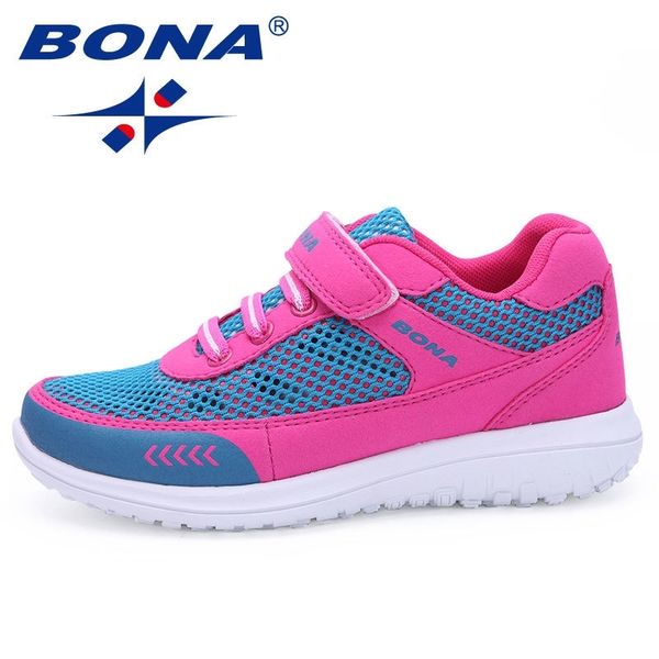 

bona new arrival fashion style children casual shoes mesh upper boys & girls shoes breathable light soft walking y201028, Black