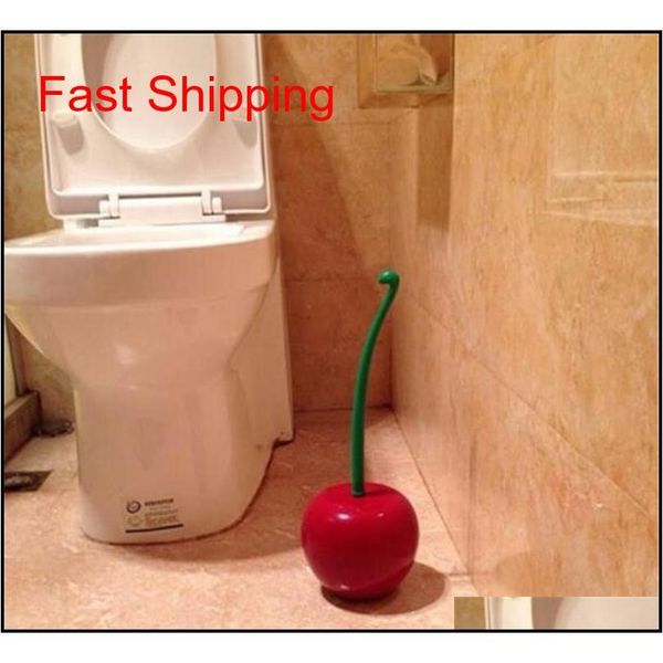 

creative lovely cherry shape lavatory brush toilet brush & holder set cleaning tool plastic bathroom decor acc qylbpx packing2010